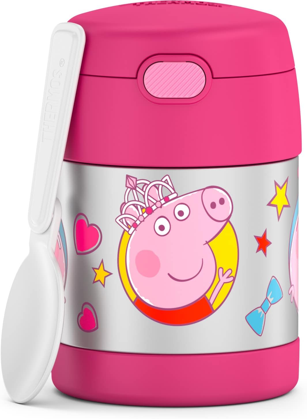 THERMOS FUNTAINER Kids Food Jar with Spoon, 10oz, Pink