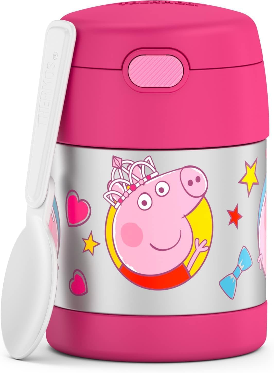 THERMOS FUNTAINER Kids Food Jar with Spoon, 10oz, Pink