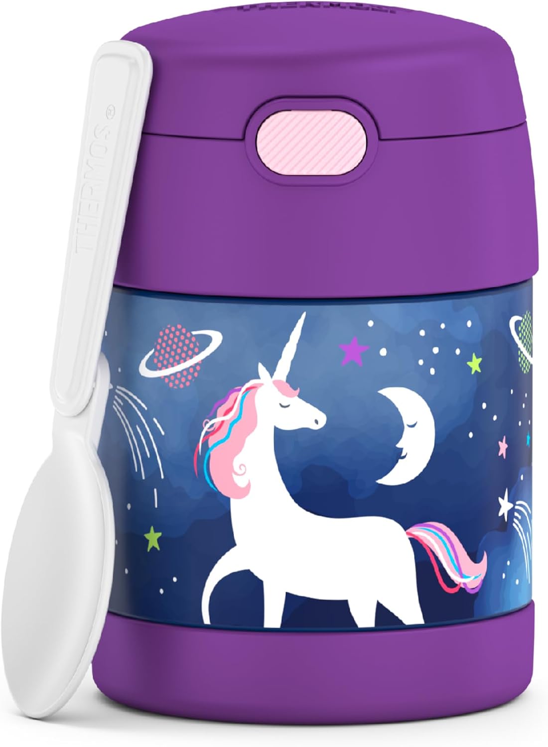 THERMOS FUNTAINER Kids Food Jar with Spoon, 10oz, Pink