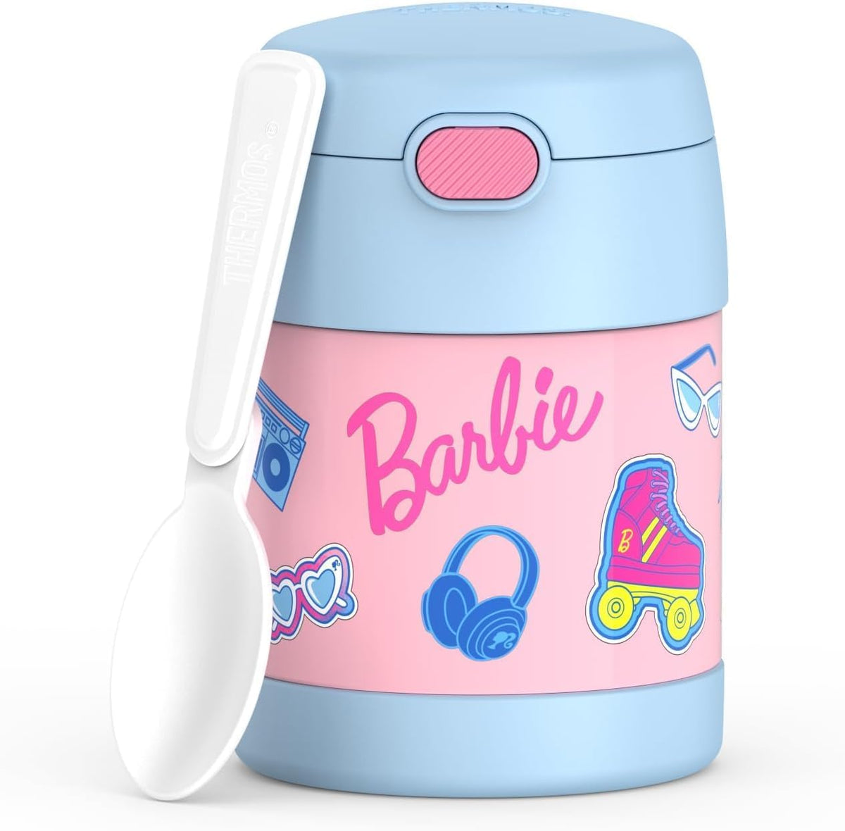 THERMOS FUNTAINER Kids Food Jar with Spoon, 10oz, Pink