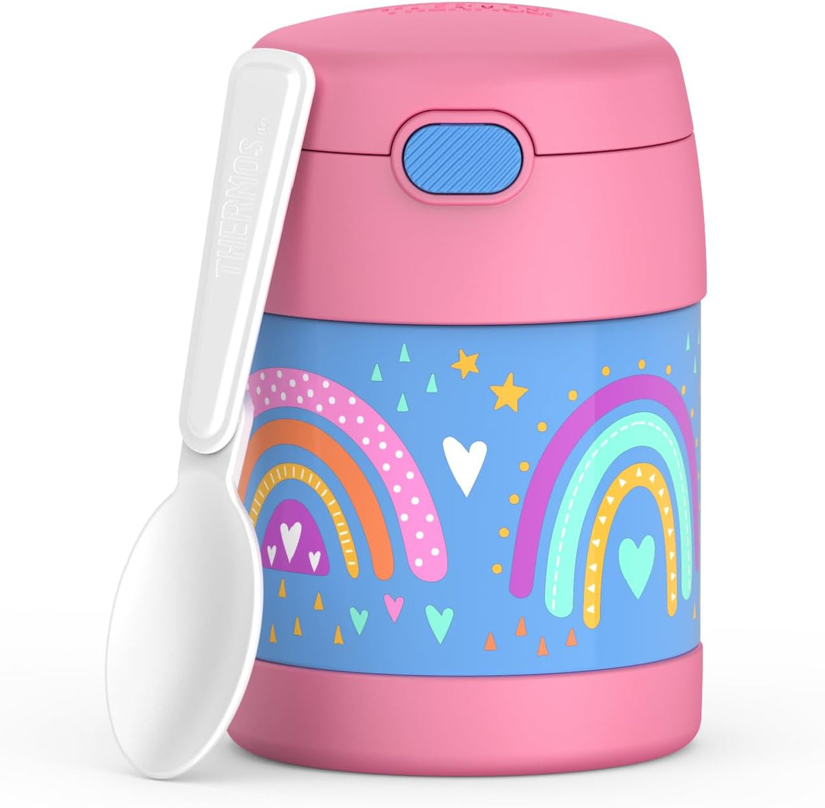 THERMOS FUNTAINER Kids Food Jar with Spoon, 10oz, Pink