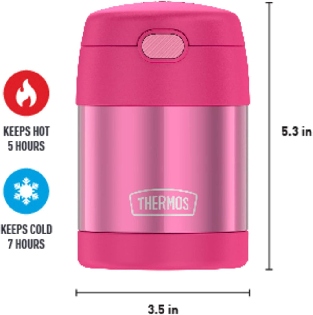 THERMOS FUNTAINER Kids Food Jar with Spoon, 10oz, Pink