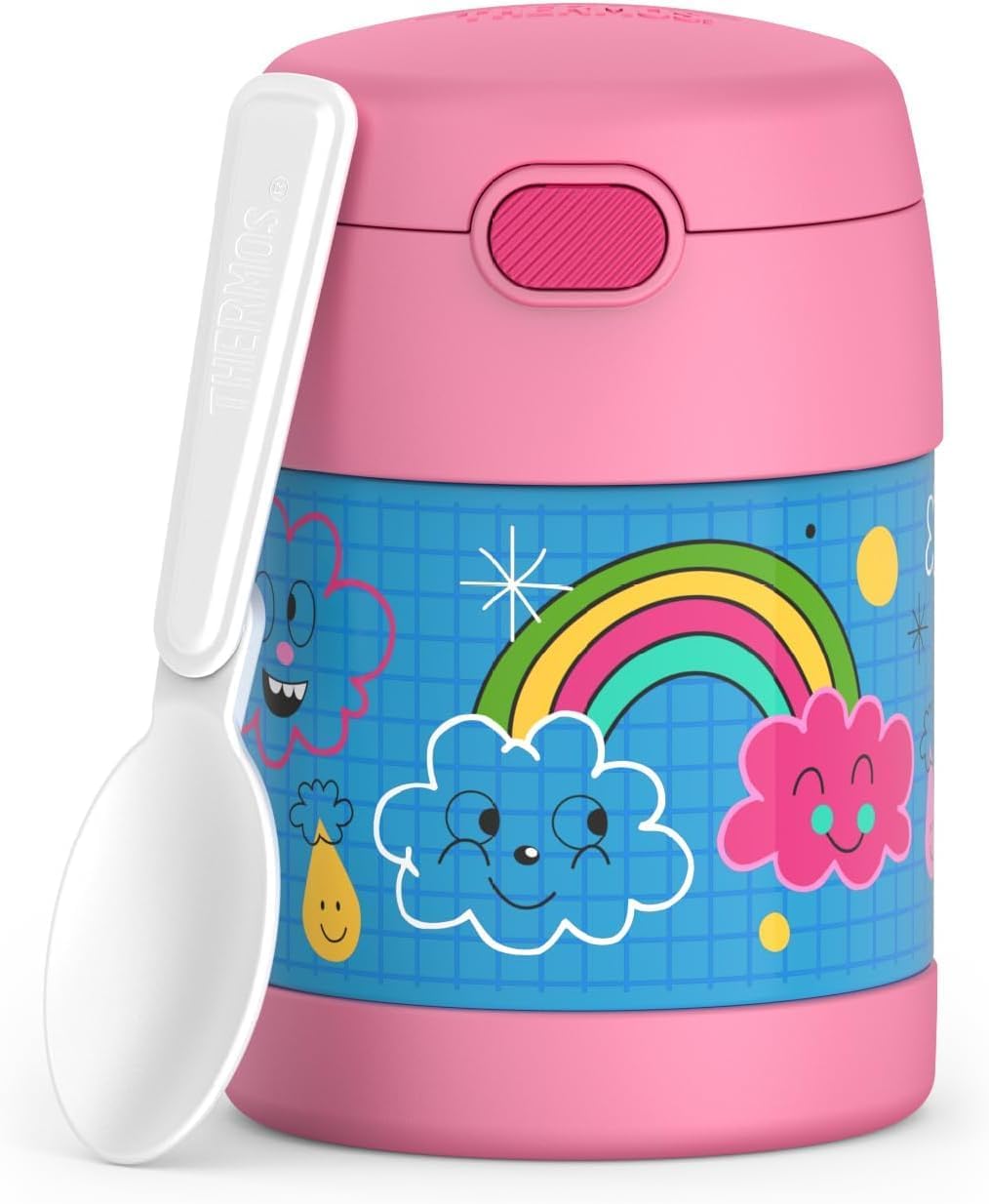 THERMOS FUNTAINER Kids Food Jar with Spoon, 10oz, Pink