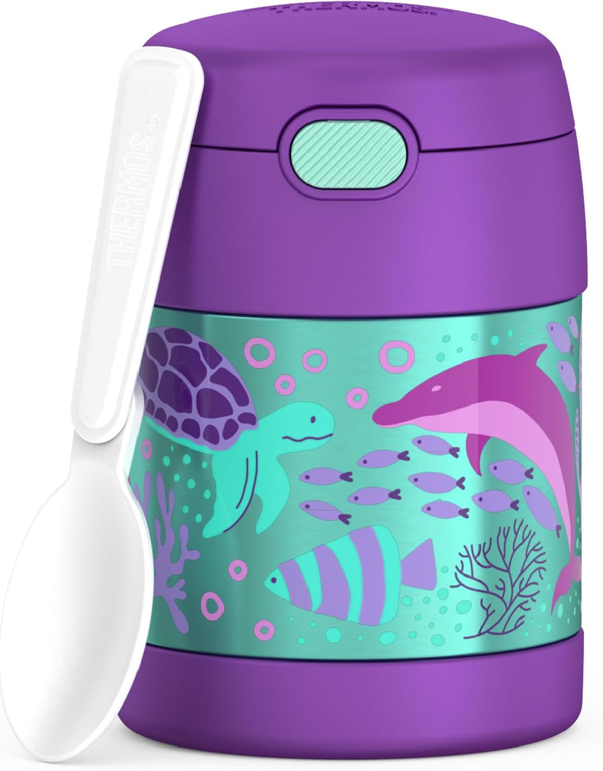 THERMOS FUNTAINER Kids Food Jar with Spoon, 10oz, Pink