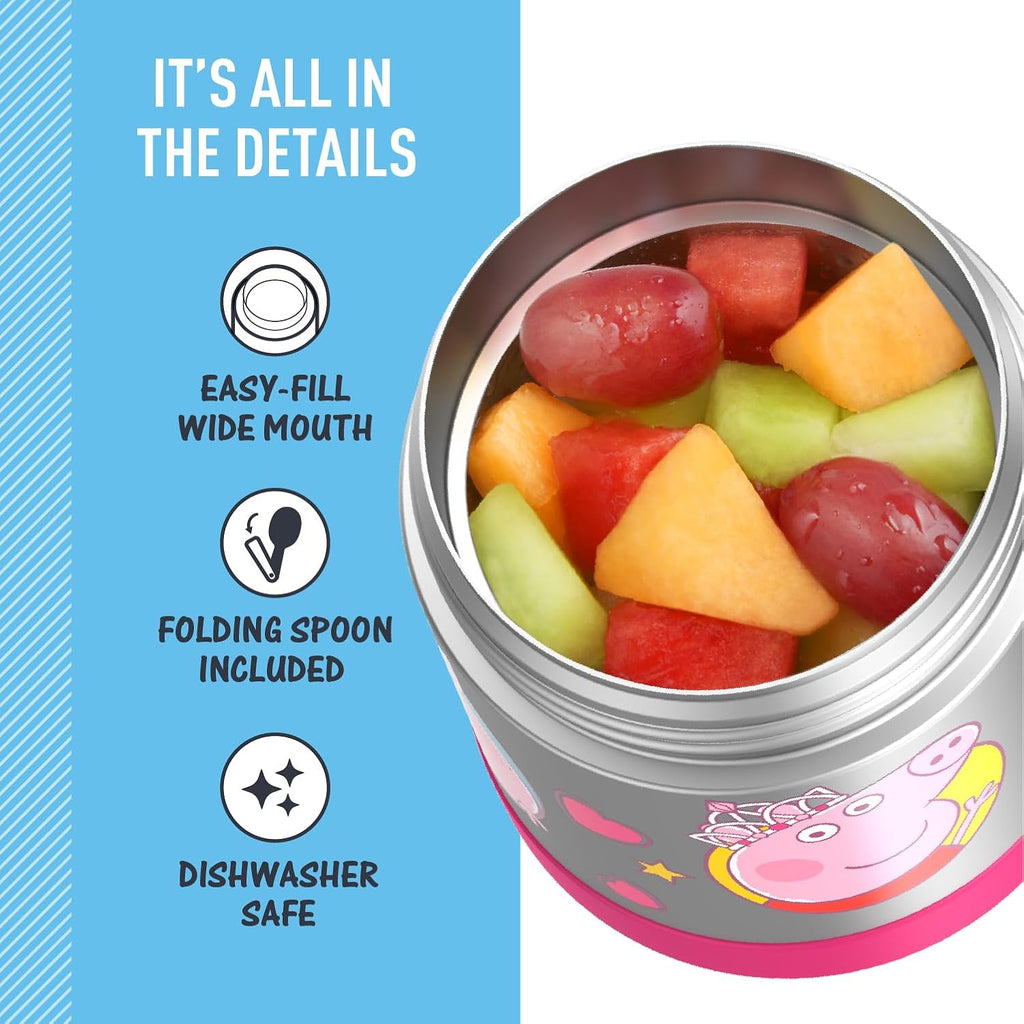 THERMOS FUNTAINER Kids Food Jar with Spoon, 10oz, Pink