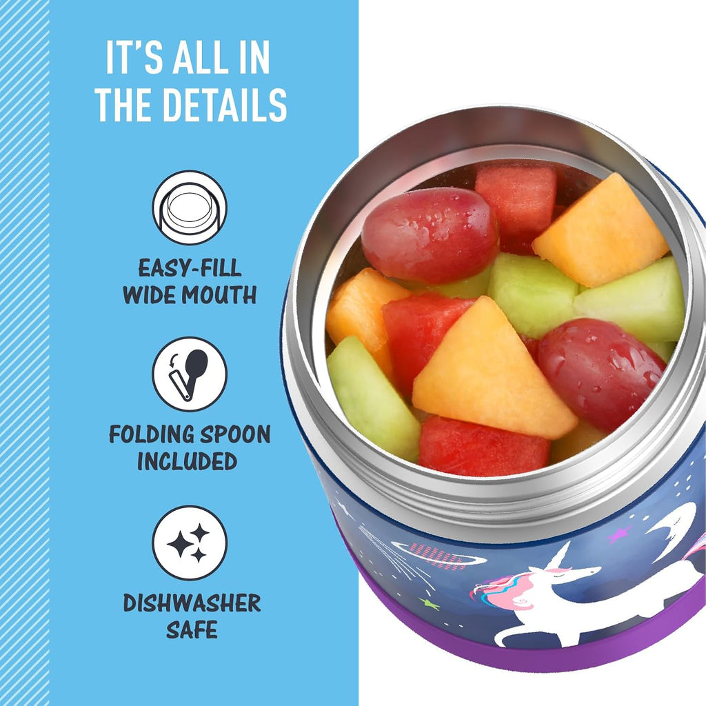 THERMOS FUNTAINER Kids Food Jar with Spoon, 10oz, Pink
